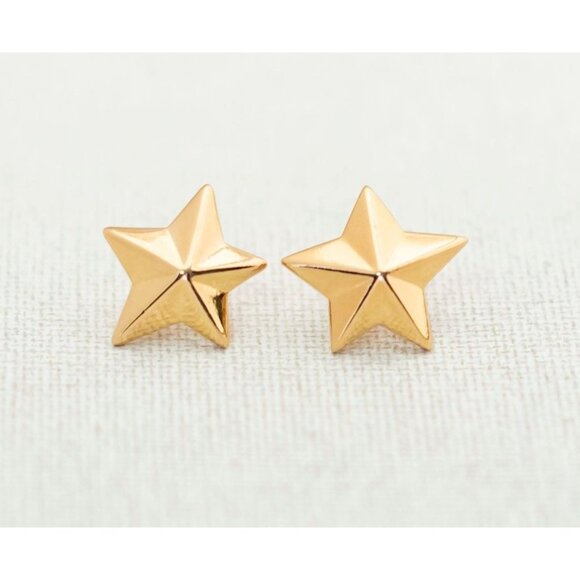 Vintage Golden Stars Stud Earrings by Avon - A5 - Picture 1 of 2
